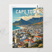 ケープタウン南アフリカ旅行アートヴィンテージ ポストカード (正面/裏面)