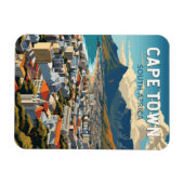 ケープタウン南アフリカ旅行アートヴィンテージ マグネット (横)