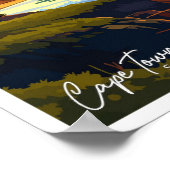 ケープタウン南アフリカ旅行ヴィンテージイラストレーション ポスター (角)