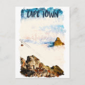 ケープタウン南アフリカ表山の水色 ポストカード (正面)