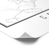 ケープタウン南アフリカ通りの地図 ポスター (角)