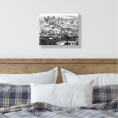 ケープタウン南アフリカ都市景観モノクロ キャンバスプリント (インサイチュ (寝室))