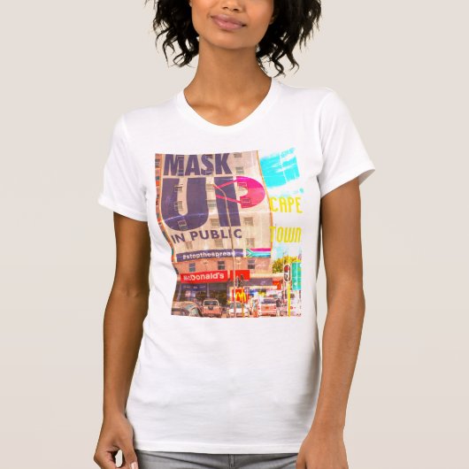 ケープタウン街並み建築南アフリカ Tシャツ (正面)