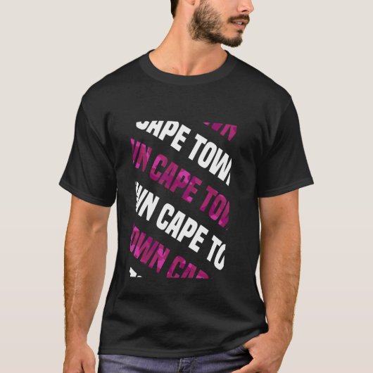 ケープタウン迷彩柄パターンピンクカモフラージュ Tシャツ (正面)