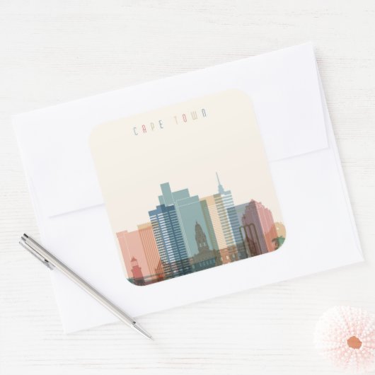 ケープタウン(アフリカ) |スカイライン スクエアシール (封筒)
