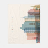 ケープタウン、アフリカ|都市スカイライン フリースブランケット (正面)