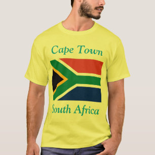 ケープタウン、南アフリカの旗が付いている南アフリカ共和国 Tシャツ