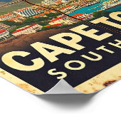 ケープタウン – 南アフリカヴィンテージ旅行ポスター ポスター (角)