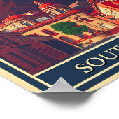 ケープタウン – 南アフリカヴィンテージ旅行 ポスター (角)