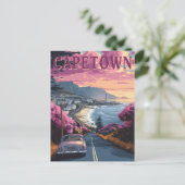 ケープタウン、南アフリカヴィンテージ旅行 ポストカード (スタンド正面)