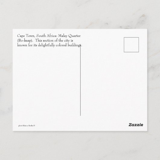 ケープタウン 南アフリカ ポストカード (裏面)