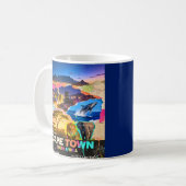 ケープタウン 南アフリカ 山 海 サファリ コラージュ コーヒーマグカップ (正面左)