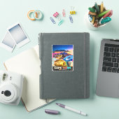 ケープタウン 南アフリカ 山 海 サファリ コラージュ シール (iPadカバー)