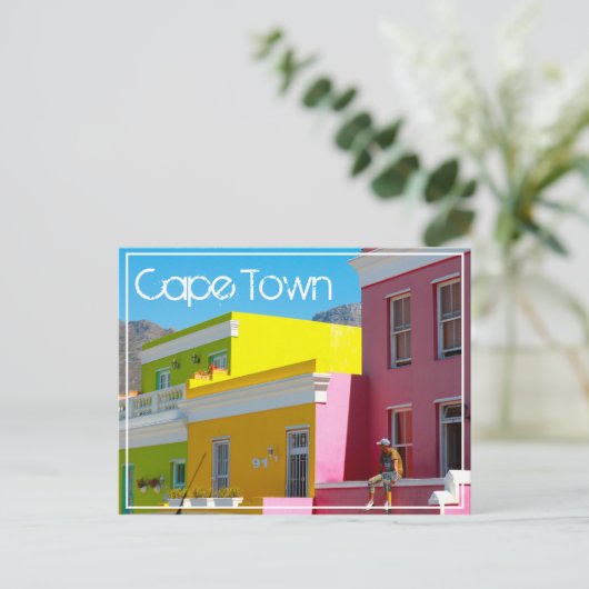 ケープタウンBo-Kaapシティスケープ南アフリカ ポストカード (スタンド正面)