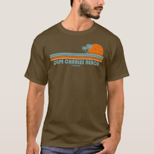 ケープチャールズビーチバージニアサンパームツリーズ Tシャツ