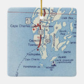 ケープチャールズVAヴィンテージの地図 セラミックオーナメント (裏面)