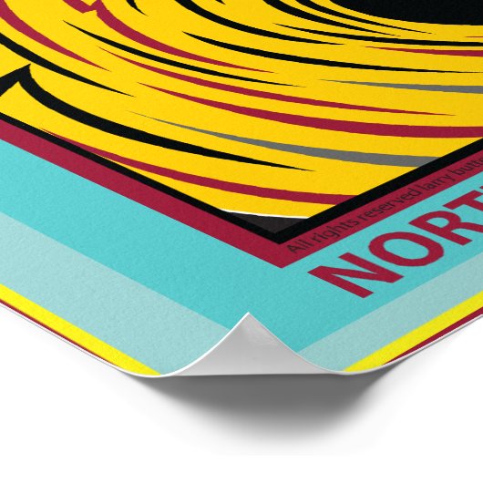 ケープハッタラスアトランティックサーフィンノースカロライナ ポスター (角)