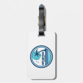 ケープハッタラスノースカロライナのヤシの木の鳥 ラゲッジタグ (裏面縦)