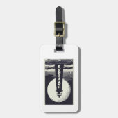 ケープハッタラスノースカロライナ灯台ムーン ラゲッジタグ (正面縦)