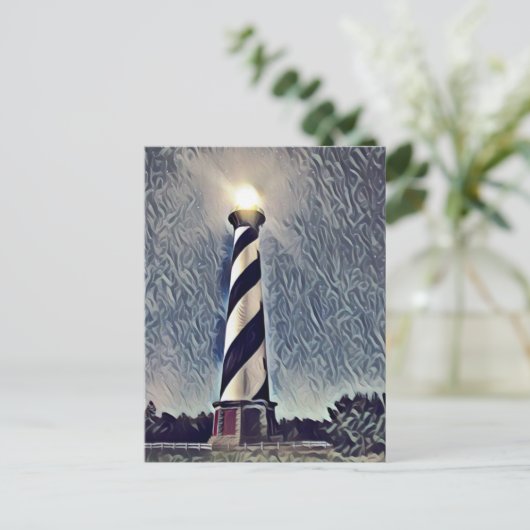 ケープハッタラスライトハウスアウターバンクスOBX NC ポストカード (スタンド正面)