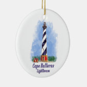 ケープハッタラスライトハウスウォーターカラーノースカロライナ セラミックオーナメント (右)