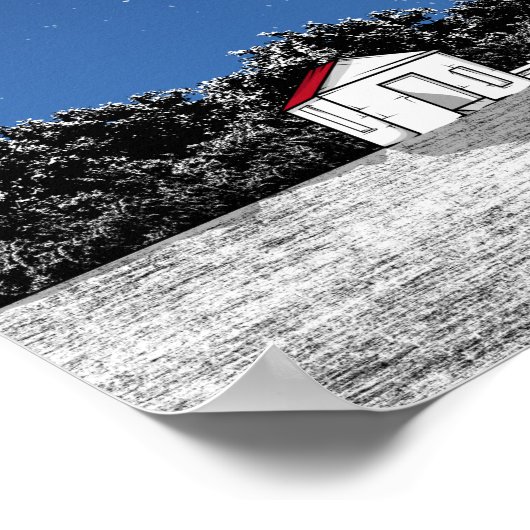 ケープハッタラスライトハウスノースカロライナ ポスター (角)