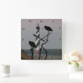 ケープハッタラスライトハウス スクエア壁時計 (ホーム)