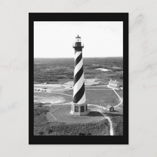 ケープハッテラスライトハウス白黒写真 ポストカード (正面)