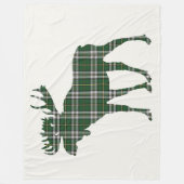 ケープブレトンタータンチェックカスタムムースグリーンプレイド フリースブランケット (正面)