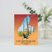 ケープブレトン島ノバスコシアカナダの地図 ポストカード (スタンド正面)