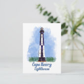 ケープヘンリーライトハウスウォーターカラー – バージニア ポストカード (スタンド正面)