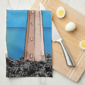 ケープヘンリーライトハウスバージニアチェサピークベイ キッチンタオル (四つ折り)