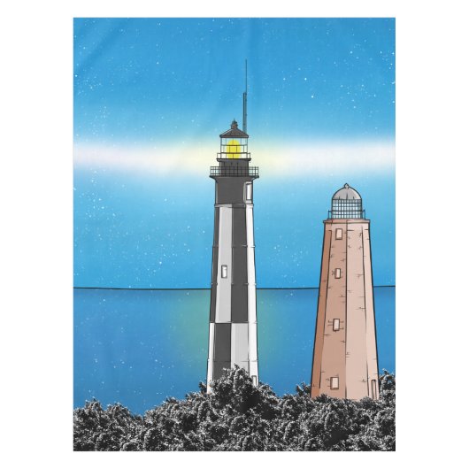 ケープヘンリーライトハウスバージニアチェサピークベイ テーブルクロス (正面)