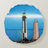 ケープヘンリーライトハウスバージニア ラウンドクッション (正面)