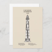 ケープヘンリー灯台 – バージニア州 – SBD ノートカード (正面/裏面)