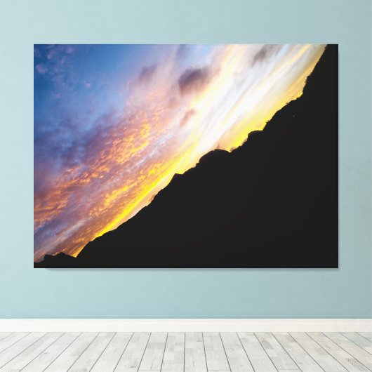 ケープベルデ抽象的な夕日斜めの山 キャンバスプリント (インサイチュ (ウッドフロア))