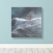 ケープホーン沖の嵐でHMSビーグル キャンバスプリント (インサイチュ (ウッドフロア))