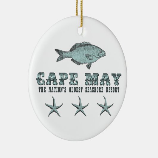ケープメイパーソナライズされたニュージャージーシーショアリゾート セラミックオーナメント (右)