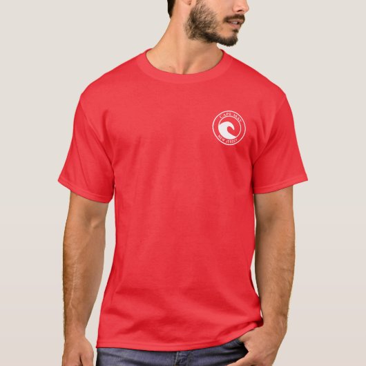 ケープメイホワイト海ウェーブサークルデザイン Tシャツ (正面)