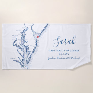 ケープメイ ニュージャージー州 カスタマイズされた ブライズウィークエンド ビーチタオル
