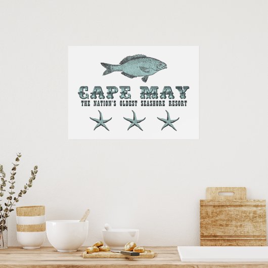 ケープメイNJナショナルズオールドシーショアリゾートビーチ ポスター (キッチン)