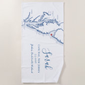 ケープメイNJパーソナライズされたバチェロレッテ週末 ビーチタオル (正面)