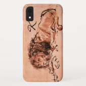 ケープライオン、ピンク、ブラックモノグラム Case-Mate iPhoneケース (裏面)