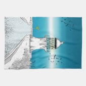 ケープリンガライトハウスニュージーランド キッチンタオル (横)