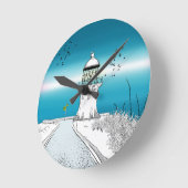 ケープリンガライトハウスNZ ラウンド壁時計 (傾斜)