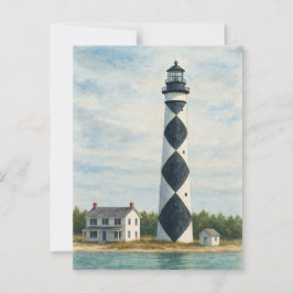 ケープルッカут Lighthouse Watercolor ポストカード
