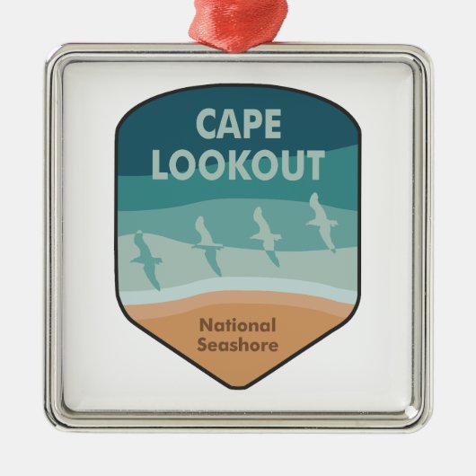 ケープルックアウトナショナルシーショアシーガルール メタルオーナメント (正面)