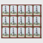 ケープルックアウトライトハウスクリスマスラッピング紙 ラッピングペーパー (フラット)