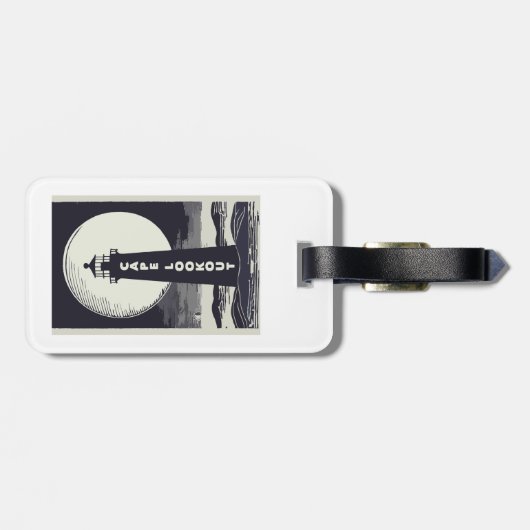 ケープルックアウトライトハウスノースカロライナ月 ラゲッジタグ (裏面横)