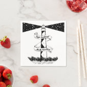 ケープルックアウトライトハウスブラックアンドホワイト スタンダードカクテルナプキン (インサイチュ)